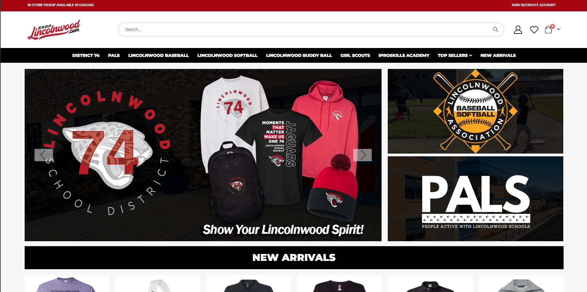 Screenshot of the Shop Lincolnwood website
